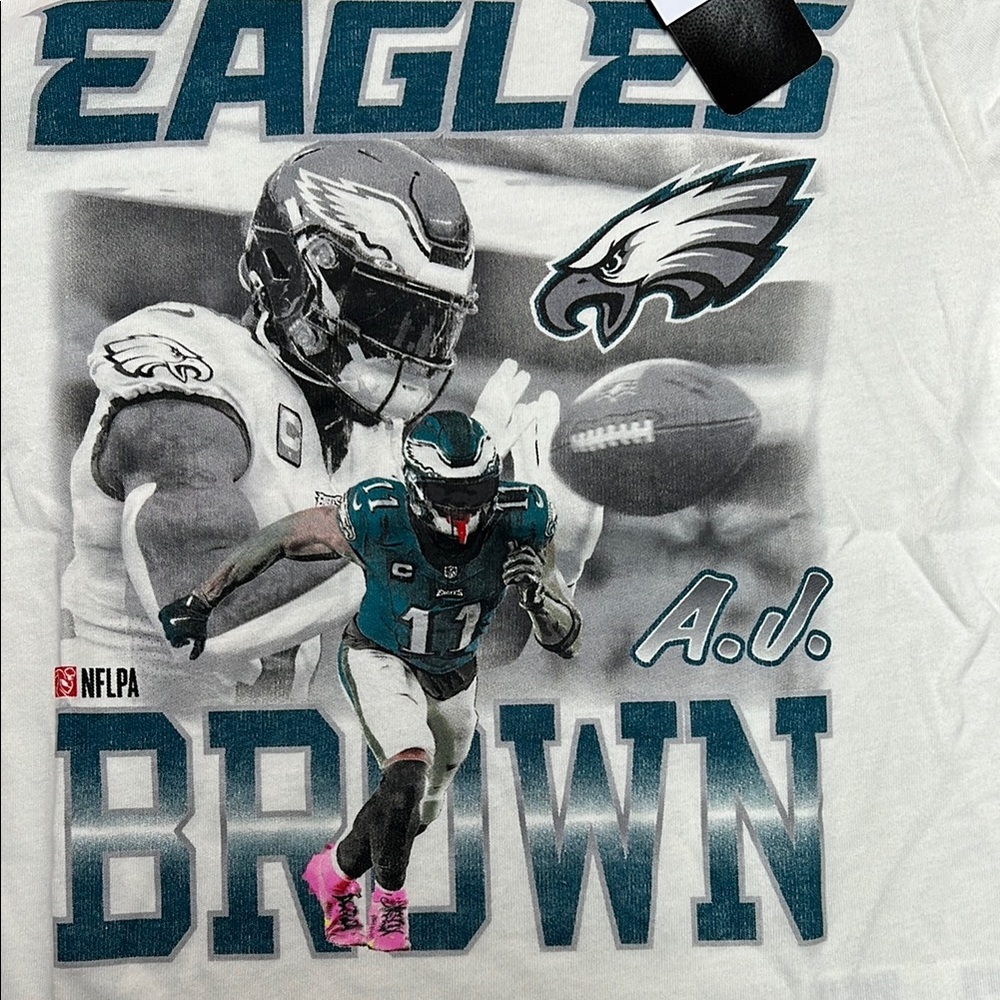 NFL Eagles Graphic T-Shirt - White kids size 11/12 AJ. Brown nfl Super Bowl - Picture 12 of 16